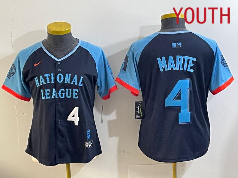Youth Arizona Diamondback #4 Marte Blue All star 2024 Nike MLB Jersey style 3->youth mlb jersey->Youth Jersey